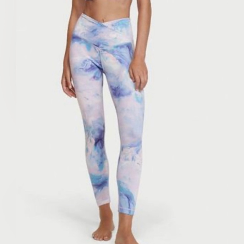 Victoria Secret Live On Point Crossover Leggings Blue Marled